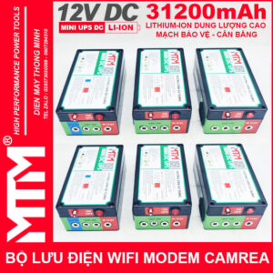 Bộ lưu điện wifi modem camera khóa cửa từ đèn quạt DC USB 9V12V 31200mAh 5A MTM - Mini UPS DC USB 9V 12V 26