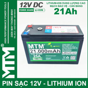 Pin đèn quạt tích điện 12V 21000mAh MTM - chống nước 15