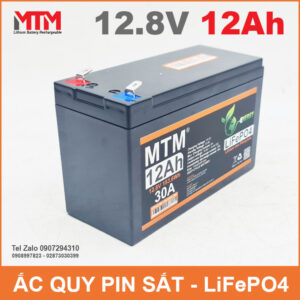 Bình ắc quy pin sắt LiFePo4 12V 12Ah 30A 11