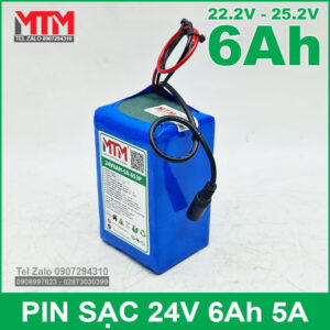 Khối pin 24V 6Ah 6S chịu tải 5A MTM 14