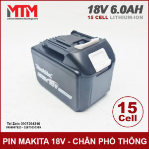 Pin chân phổ thông Makita Hukan Dekton 18V 21 6.0Ah 15 cell mạch 80A 17