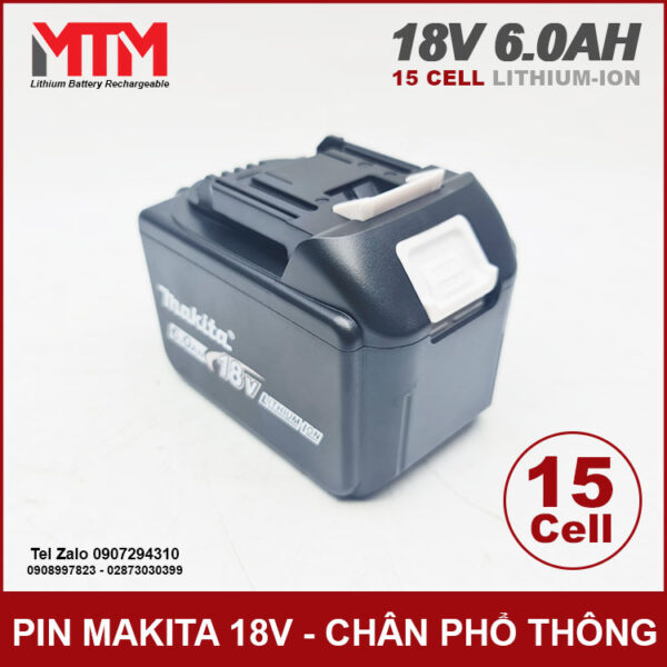 Pin chân phổ thông Makita Hukan Dekton 18V 21 6.0Ah 15 cell mạch 80A 8