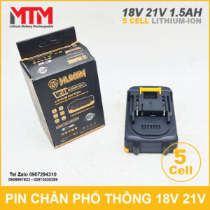 Pin chân phổ thông 18V 21V 1.5Ah 5 cell Hukan 14