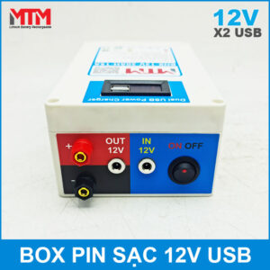 Box pin lithium 12V 18Ah 15A cổng USB 13