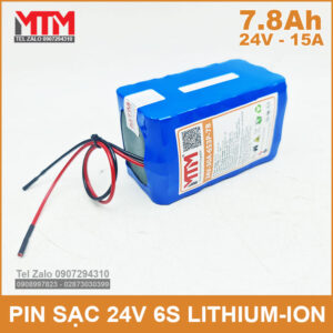 Pin sạc 24V 7.8Ah 15A 6S MTM 14