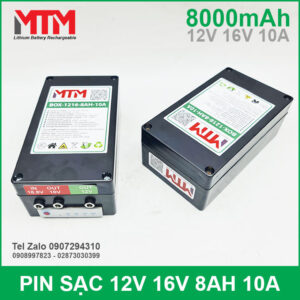 Box pin sạc lithium 12V 16V 8000mAh 10A MTM 13