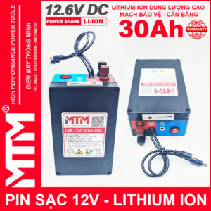 Box pin sạc lithium 12V 30000mAh 30A MTM kèm sạc 19