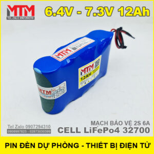 Khối pin sạc 6.4V 7.3V 12Ah 6A LiFePo4 2S MTM 14