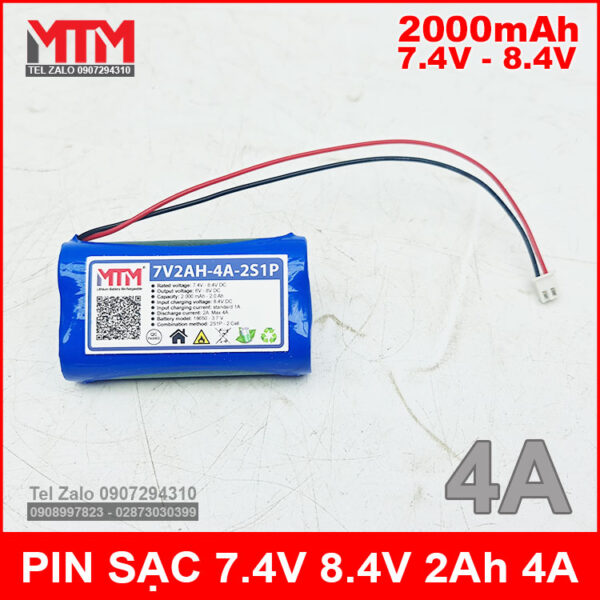 Pin sạc 7.4V 8.4V 2000mAh 4A MTM 7