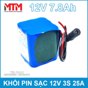 Khối pin sạc 12V 7.8Ah 25A 3S MTM - kèm sạc 13