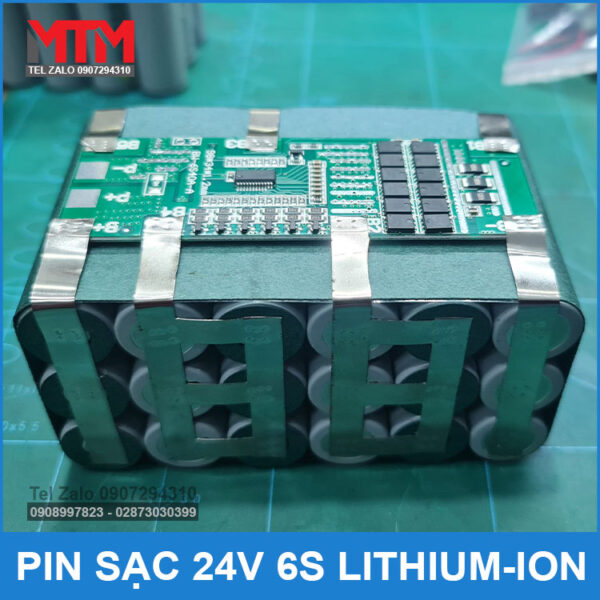 Pin sạc 24V 6Ah 15A 6S MTM 9