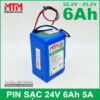 Khối pin 24V 6Ah 6S chịu tải 5A MTM 2