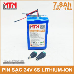 Pin sạc 24V 7.8Ah 15A 6S MTM 11