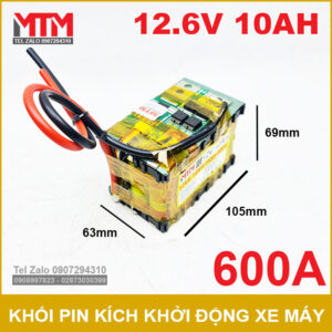 Khối pin kích khởi động xe máy 12.6V 10Ah 600A 3S MTM 16