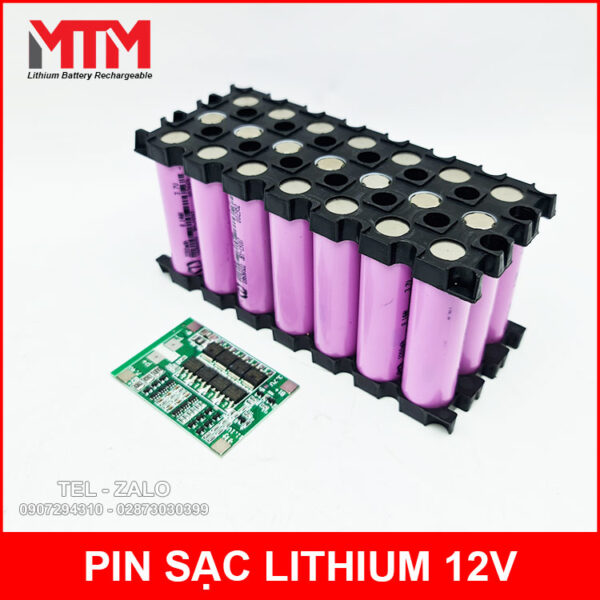 Bình ắc quy pin lithium 12V 15400mah 40A MTM kèm sạc 9