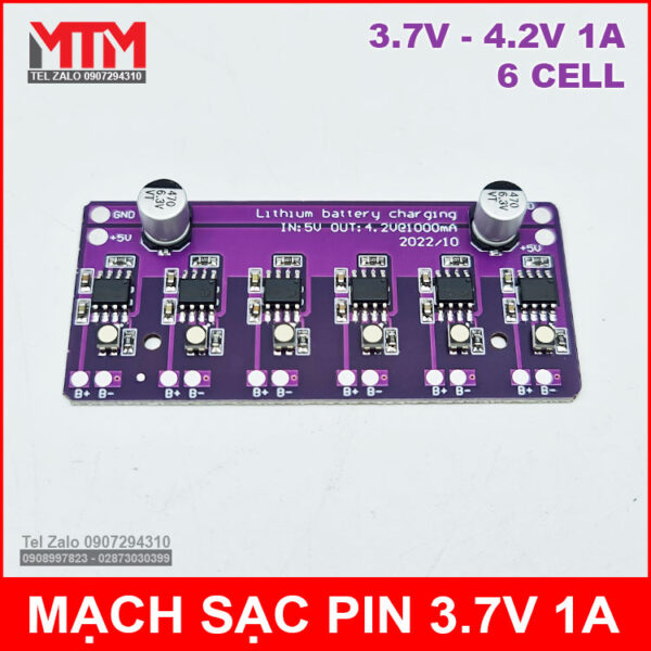 Mạch sạc pin 18650 3.7V 4.2V 1A 6 cell độc lập 8