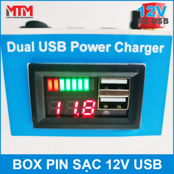 Box pin lithium 12V 18Ah 15A cổng USB 9