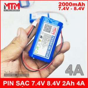 Pin sạc 7.4V 8.4V 2000mAh 4A MTM 12