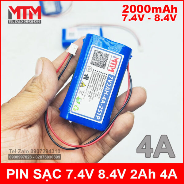 Pin sạc 7.4V 8.4V 2000mAh 4A MTM 4