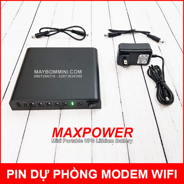 Nguồn điện UPS dự phòng modem wifi camera USB 5V 9V 12V 12000mAh MAXPOWER 7