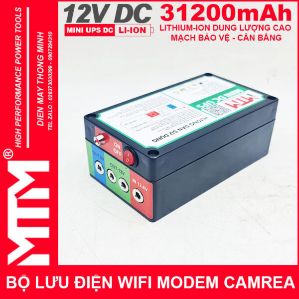 Bộ lưu điện wifi modem camera khóa cửa từ đèn quạt DC USB 9V12V 31200mAh 5A MTM - Mini UPS DC USB 9V 12V 3