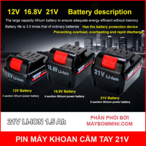 Pin máy khoan súng bắn vít 21V 1.5Ah 19