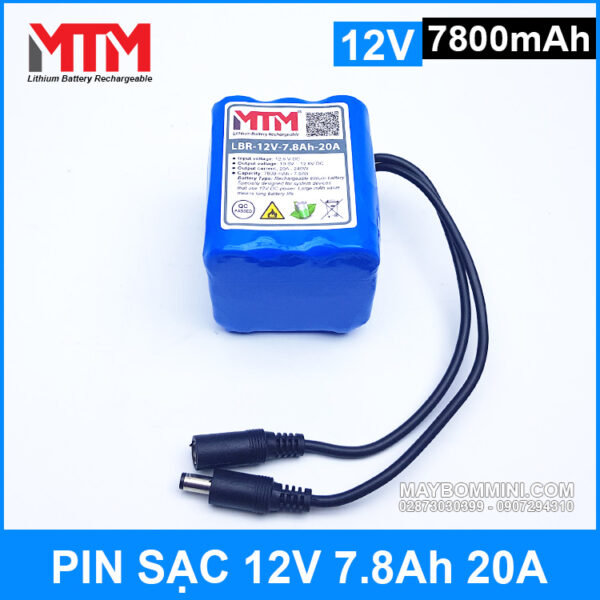 Pin sạc lithium 12V 7800mAh 3S chịu tải 20A MTM 4