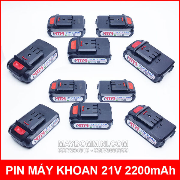 Pin máy khoan bắn vít cầm tay 21V 2200mAh MTM chuẩn C 6