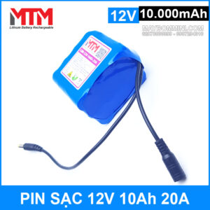 Pin sạc lithium 12V 10.000mAh 3S chịu tải 20A MTM 12