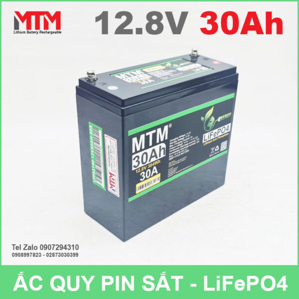 Bình ắc quy pin sắt LiFePo4 12V 30Ah 30A 4