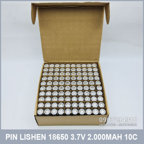 Pin 18650 2000mAh 3.7V 10C Lishen xám 7