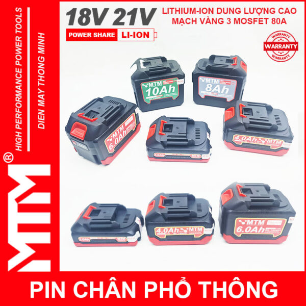 Pin chân phổ thông Makita 18V 21V 6Ah 15cell mạch 80A led báo pin chống sốc - Cell LISHEN 13