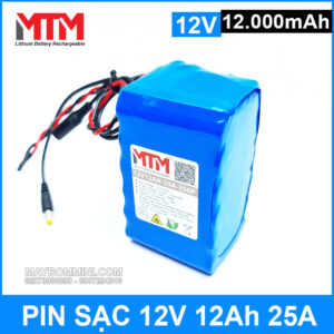 Pin sạc 12V 12Ah 25A 3S MTM 12