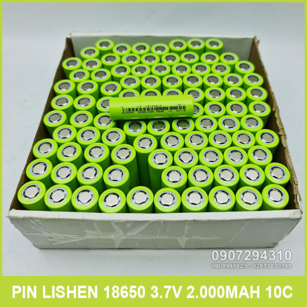 Pin 18650 2000mAh 3.7V 10C Lishen xanh 3