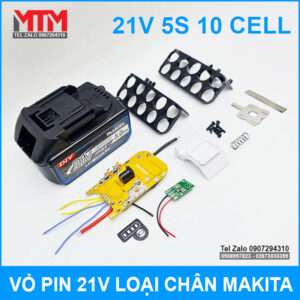 Vỏ pin Makita 18V 21V 10 cell kèm báo pin mạch sạc bảo vệ 80A 12