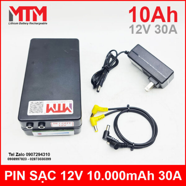 Box pin sạc lithium 12V 10000mAh 30A MTM 4