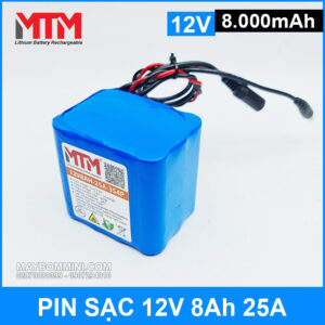 Pin sạc 12V 8Ah 25A 3S MTM 11