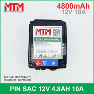 Box pin sạc lithium 12V 4800mAh 10A MTM kèm sạc 12