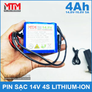 Pin sạc 14.8V 16.8V 4Ah 5A 4S MTM 13