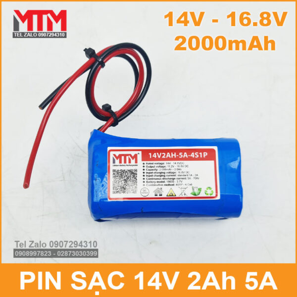 Pin sạc 14V 2Ah 5A 4S MTM 2