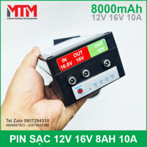 Box pin sạc lithium 12V 16V 8000mAh 10A MTM 14