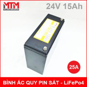 Bình ắc quy pin sắt LiFePo4 24V 15Ah 25A 14