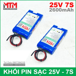 Khối pin 25V 2.6Ah 7S 65A MTM kèm sạc 11