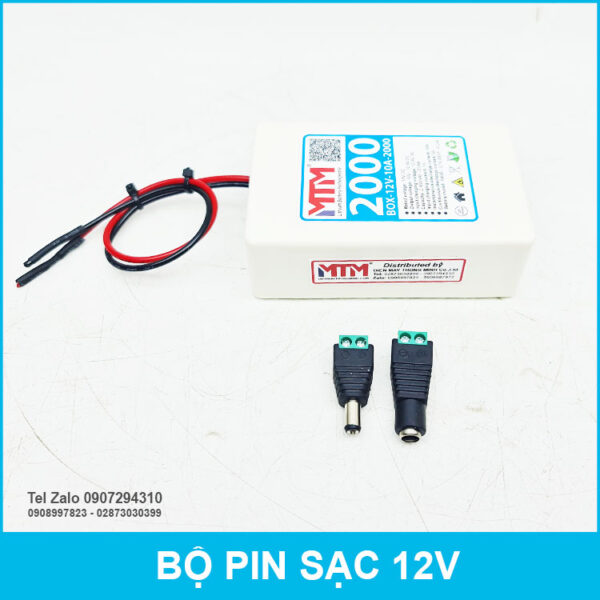 Bộ box pin sạc 12V 2000mAh 10A MTM 4