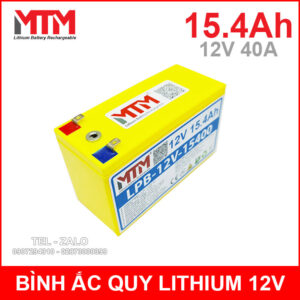 Bình ắc quy pin lithium 12V 15400mah 40A MTM kèm sạc 14