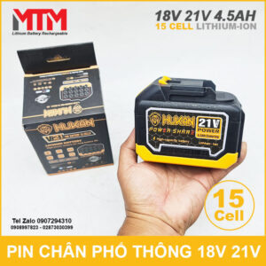 Pin chân phổ thông 18V 21V 4.5Ah 15 cell Hukan 13