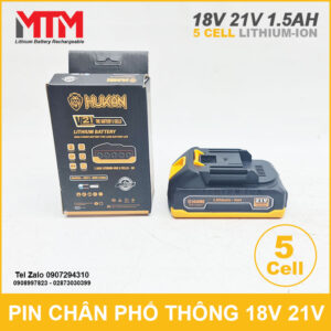 Pin chân phổ thông 18V 21V 1.5Ah 5 cell Hukan 16