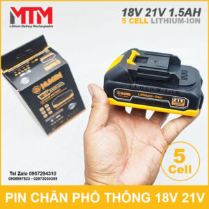 Pin chân phổ thông 18V 21V 1.5Ah 5 cell Hukan 15