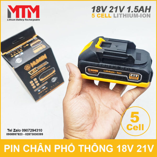 Pin chân phổ thông 18V 21V 1.5Ah 5 cell Hukan 8