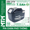 Pin chân phổ thông Makita 18V 21V 7.5Ah 15 cell mạch 80A led báo pin - Cell Samsung 25R 2